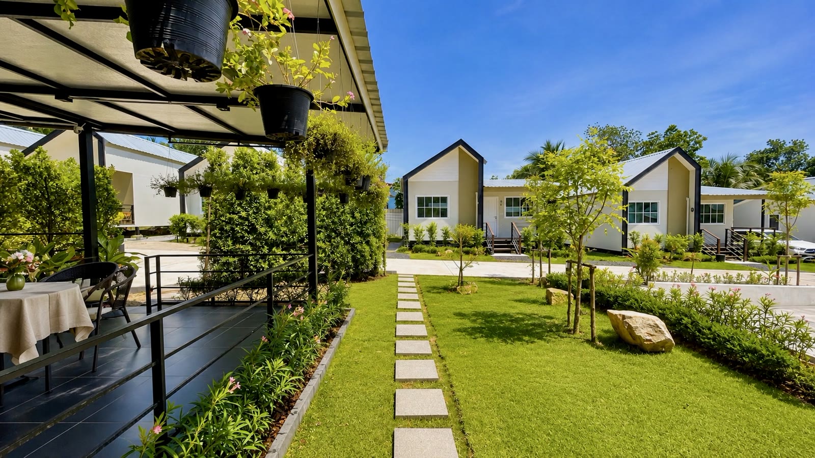 Garden pathway between cabins at NaraRin Phuket